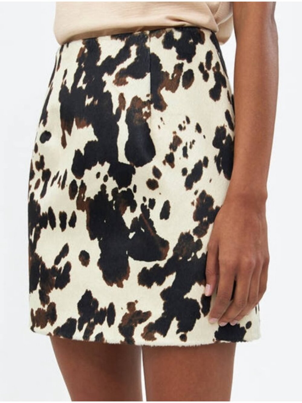 Alexa Chung Cow-print Faux Calf Hair Mini Skirt